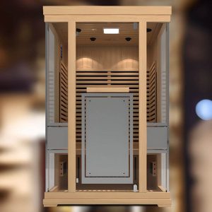 3 Personen Auburn Indoor Ferninfrarot-Saunen mit Tor(en), Boden, Bank, Bedienfeld, 59"L x 43"B x 75"H