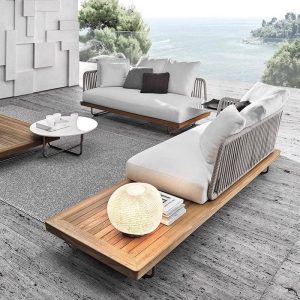 Einfaches Sofa für 3 Personen, 1 Stück, wasserdichter Metallrahmen mit Kissen, 3-Sitzer Chaiselongue Sofa