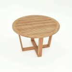Moderner runder Teakholz-Gartentisch für 6 Personen in Natur