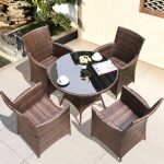 Art-Deco-Stahl Auburn Terrassen-Armlehnenstuhl mit 1 Stuhl, Braun