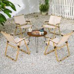 Art-Deco-Stahl-Faltbarer Tinten-Patio-Armlehnenstuhl mit 2 Stühlen, Schwarz, 2-teiliges Set, 19"L x 19"B x 30"H