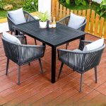 Art Deco Aluminium Metall Outdoor Armlehnenstühle mit abnehmbarer Sitzauflage in Mitternachtsschwarz für 2, 2 Stühle