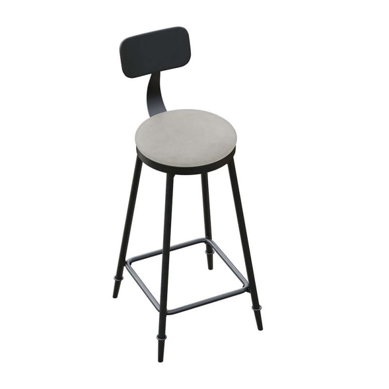 7-teiliges industrielles Metall Outdoor-Terrassen-Bar-Esszimmer-Set mit rechteckigem Tisch und Stühlen