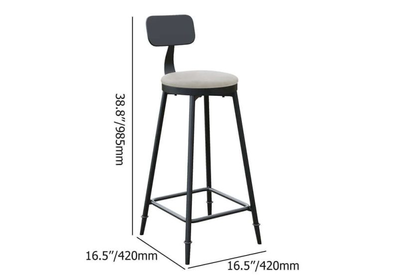 Dimension of 7-teiliges industrielles Metall Outdoor-Terrassen-Bar-Esszimmer-Set mit rechteckigem Tisch und Stühlen