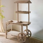 Natürlicher Gartenwagen aus Massivholz Pflanzstand Pflanzbank