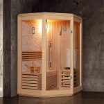 Indoor-Holz-Lonizer-Infrarotkabine mit Tor(en), Fernbedienung, MP3-Player-Kompatibilität, Boden, 39.4"L x 39.4"B x 78.7"H