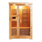 2 Personen leichte Holz Tanne Indoor Lonizer Sauna mit gehärtetem Glas, MP3-Player kompatibel, Boden, 47"L x 39"B x 75"H