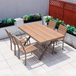 Einfaches Metall-Gartenset mit natürlicher Oberfläche, wetterfest, 5-teiliges Set mit Stühlen, Tisch, Tisch & 4 Stühlen, 51"L x 35"B x 29"H