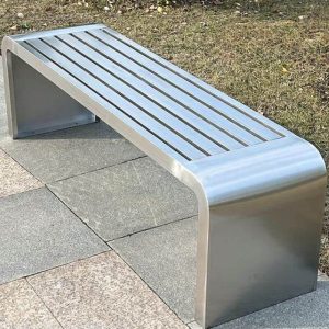 Edelstahl Moderne Gartenbank, korrosionsbeständig, 47"L x 16"B x 18"H, 304 Edelstahl