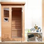 Infrarotsauna für 1 Person mit maximaler Temperatur 90°C, Holzmaterial und Sitzbank - 71"L x 63"B x 79"H