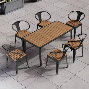 Terrassentisch in Mitternachtsschwarz Legierung mit quadratischer Form und Art Deco Stil, 27.6"L x 27.6"B x 29.5"H, nur Tisch