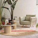 Legierungssofa, UV-beständiger Karamellrahmen, für 3 Personen mit Kissen, trendiger Stil mit Polster, 3-Sitzer Sofa