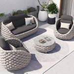 Modisches Loveseat für 1 mit dunkelgrauem Rahmen, abnehmbarem Kissenbezug, Schaumstofffüllung, Kissen und UV-Beständigkeit, 1-Sitzer Sofa