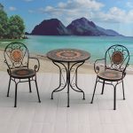 Bohemian Metall-Patio-Esstisch mit Mosaik-Design und wasserdichter Beschichtung - Nur Tisch 31,5"L x 31,5"B x 29,5"H Bronze