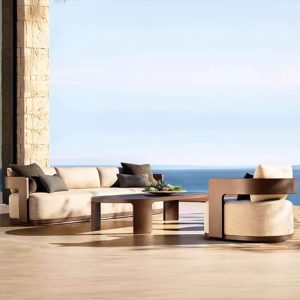 Zeitgenössisches hellgraues Loveseat, UV-beständig für 2 Personen, inklusive Kissen, 1 Stück, Loveseat, Aluminium