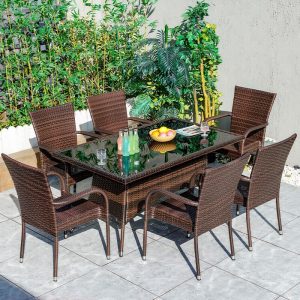 Modernes wetterfestes Ink-Alloy Outdoor-Esszimmerset mit Stuhl und Tisch, 5-teilig, 51"L x 29,5"B x 28"H, Tisch & 4 Stühle