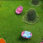 Knallrosa zeitgenössisches Sofa, UV-beständig mit Kissen, Legierungsrahmen für 1, Polster inbegriffen, 1-Sitzer Sofa