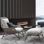 Casual Sofa für 1 Person, abnehmbarer Kissenbezug, schwarz mit Schaumstofffüllung, Kissen, UV-beständig, 1-Sitzer Sofa