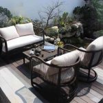 Casual Sofa für 3, Schwarz, Abnehmbarer Kissenbezug, Schaumstoffgefüllt, Kissen, UV-beständig, 3-Sitzer Sofa