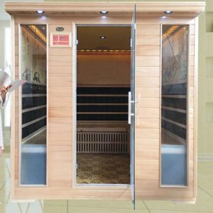 Genießen Sie die therapeutischen Vorteile mit 1-Sitz Hemlock FAR Infrarot-Sauna - 71"L x 79"B x 75"H Upgrade