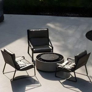 Einfaches schwarzes Edelstahl-Sofa für 1 Person, rostbeständig, 1 Teil mit Kissen, 1-Sitzer Sofa