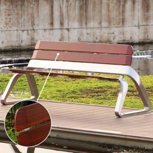 Modische Gartenbank mit Rückenlehne und Sepia Ingenieurholz-Sitzfläche, 79"L x 24"B x 29"H