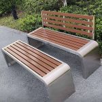 Übergangsweise wasserdichte Karamell-Patio-Bank mit Edelstahlrahmen, U-Form, 59"L x 17"B x 16"H