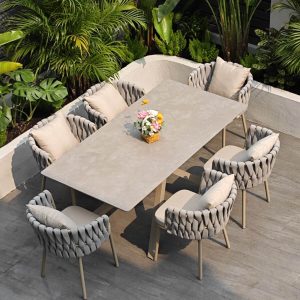 Einfacher Aluminium Metall Terrassen Armlehnenstuhl mit Haferflocken Polsterung, UV-Schutz, abnehmbare Kissen, 2 Stühle, Schwarz, 2-teiliges Set