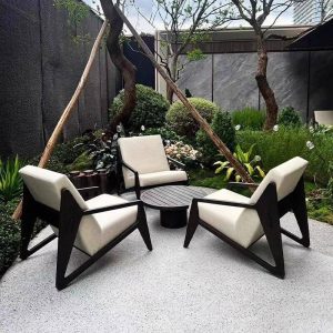 Casual Dunkelbraunes Sofa für 1 Person, Wasserdicht, 1 Stück mit Kissen, Teak, 1-Sitzer Sofa