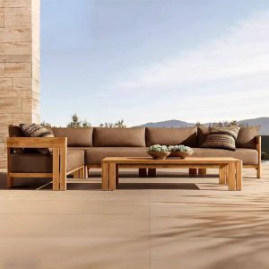 Einfaches Mehrsitzersofa mit Textilbezug in Auburn, Kreidekissen, Sofa inbegriffen, gepolsterte Rückenlehne, 1 Stück, Aluminium, 3-Sitzer Sofa