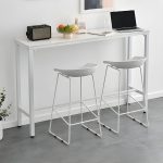 Moderner Stein-Hof-Tisch Rechteckig Wasserdichter Außentisch - Nur Tisch Weiß 39,4"L x 15,7"B x 41,3"H
