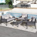 Casual Einzelsitzsofa mit Stuhl Gelber Legierungsrahmen, Braunes synthetisches Stoffpolster und bezogener Rücken, 1-Sitzer Sofa