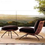 Trendiges Naturholz Sofa für 1, abnehmbare Kissenabdeckung, Schaumstoffgefüllt, Naturrahmen, Kissen, UV-beständig, 1-Sitzer Sofa