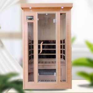 Premium Holz Infrarotsauna mit LED-Beleuchtung und Bluetooth, ideal für den Innenbereich - 35"L x 35"B x 75"H Glasfenster inbegriffen