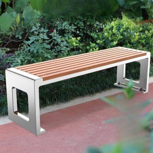 Casual Sepia Parkbank mit Edelstahlrahmen, 47"L x 17"B x 18"H