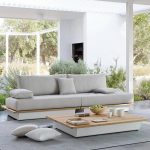 Weißes Holzgerahmtes Kreidestoff Patio-Sofasitzset mit Auburn-Tisch und Loveseat, 3-teiliges Set, 3-teiliges Set (2 Lovesets & Couchtisch)