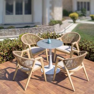Gepolsterte Tinte wetterfeste Outdoor-Essgruppe mit Stuhl und Tisch, 3-teilig, moderner Stil, Grau, 27,6"L x 27,6"B x 28,7"H, Schreibtisch mit 2 Stühlen