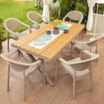 Modernes wetterfestes Karamell-Legierungs-Outdoor-Essset mit Stuhl und Tisch, 5-teilig, Braun, 59,1"L x 35,4"B x 29,5"H, Tisch & 4 Stühle