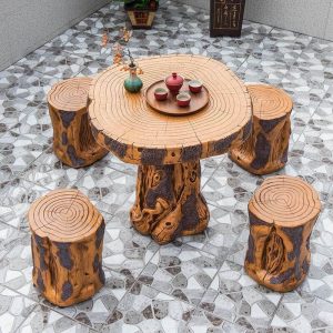 Vitreous Outdoor-Esstisch mit runder Cocoa-Casual-Design, nur Tisch, 30"L x 30"B x 28"H