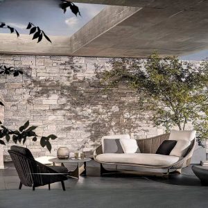 Metallisches Casual Loveseat mit Kissen, Metallrahmen, Platz für 2, UV-beständig, 1 Stück, geschwungenes Sofa
