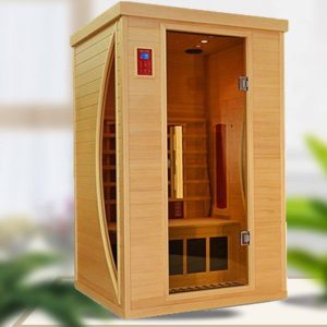 Luxus handgefertigte Holz-FAR-Infrarotsauna für 1 Person mit LED-Beleuchtung und Bluetooth - 35"L x 35"B x 75"H Liege nicht inklusive
