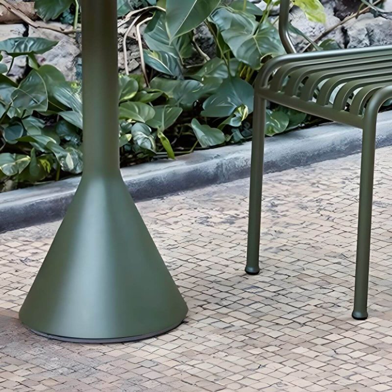 Zeitgenössischer Metall-Patio-Tisch rund/quadratisch wasserbeständig in Grün - 23,6"L x 23,6"B x 41,3"H Nur Tisch