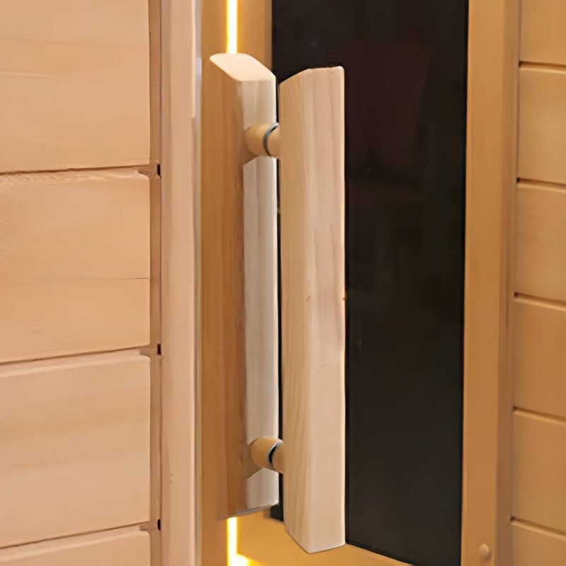 Rechteckige Holzsauna mit LED-Beleuchtung, Bluetooth und MP3-Player kompatibel - 35"L x 35"B x 75"H