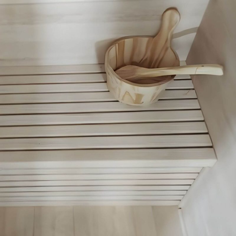 Indoor/Outdoor Holz-Rechteck-Sauna mit LED-Beleuchtung und Bluetooth - Sicherheitsglas 39.4"L x 39.4"B x 78.7"H