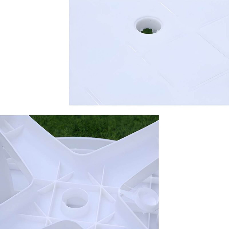 Outdoor-Plastik-Patio-Tisch im zeitgenössischen Stil in runder/quadratischer Form - Rot 43"L x 43"B x 27,5"H Nur Tisch