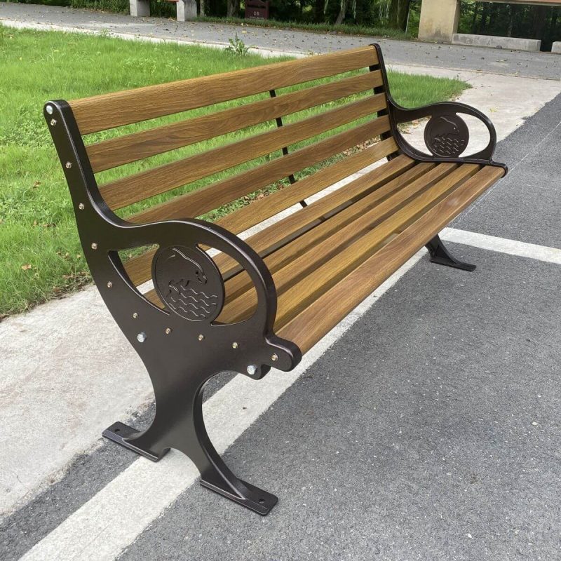 Retro wasserdichte Sepia Patiobank mit Metall-Sitzfläche, gebogenen Armlehnen, Rücken und gebogenem Sitz, 70.9"L x 21.7"B x 30.7"H