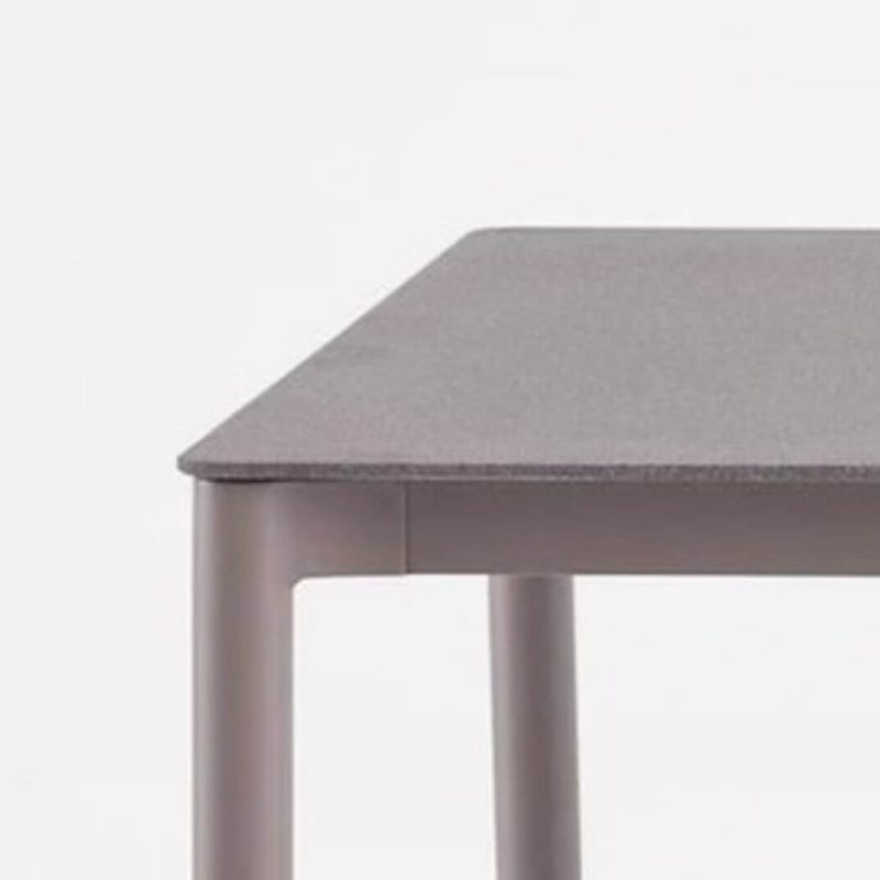 Art-Deco 7-teiliges wetterfestes Patio-Esstischset mit grauem Tisch und Stoffstuhl, 70.9"L x 31.5"B x 29.5"H, Tisch & 6 Stühle