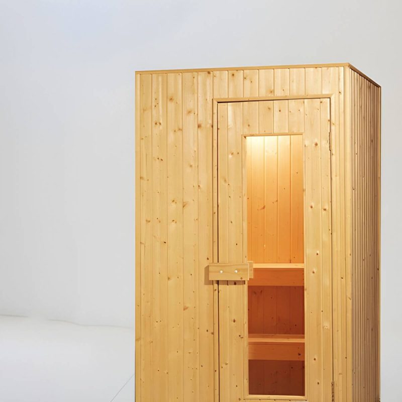 Indoor-/Outdoor-Tannenholzsauna mit temperierter Glastür und enthaltenen Lüftungen - 59"L x 47"B x 82"H