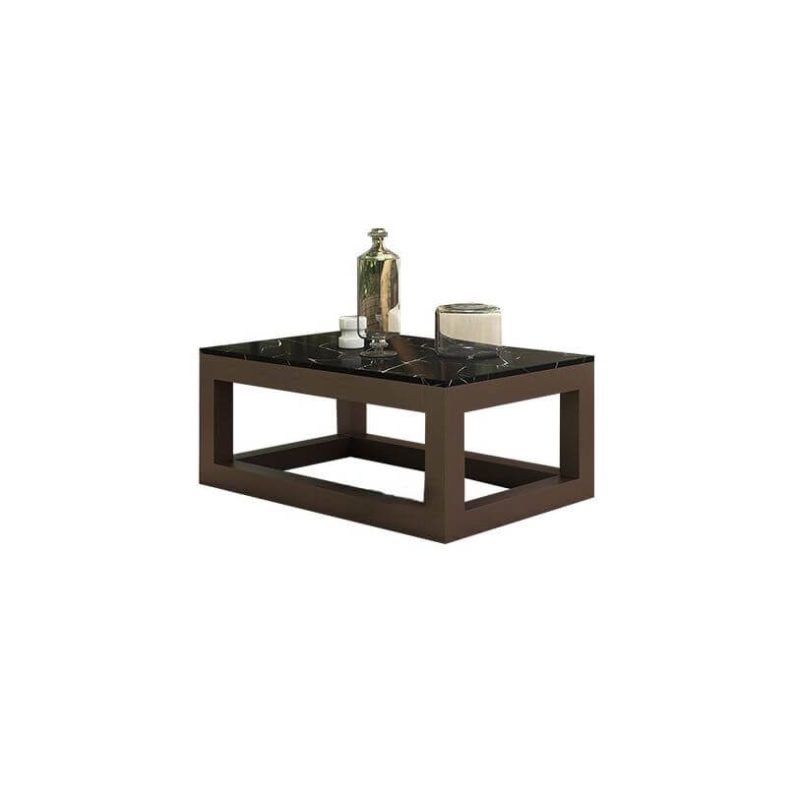 3-teiliges Set Sitzgruppe für die Terrasse aus Leinenstoff mit Steintischplatte, Mitternachtsschwarzer Tisch, UV-beständig, weißes Kissen, 3-teiliges Set (2 Sitzgarnituren für 3 Personen & Couchtisch)