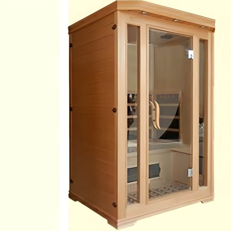 Holz-FAR-Infrarotsauna mit Bluetooth und LED-Beleuchtung - 110 x 90 x 190 cm Split-Type